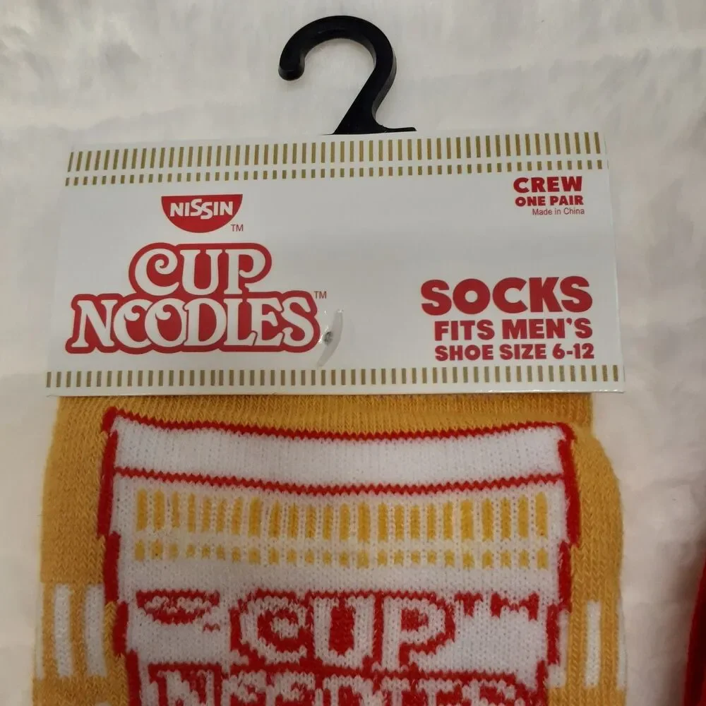 Nissin Cup Noodles Food Novelty 3 Pair Mens Adult Size 6-12 Socks NWT